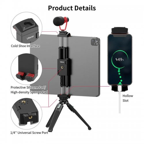 Купить Держатель для телефона и планшета Ulanzi Universal Tripod Mount For Phone and Tablet (2809 ST-29) Black - цена в Харькове, Киеве, Днепре, Одессе
в интернет-магазине Telemart фото