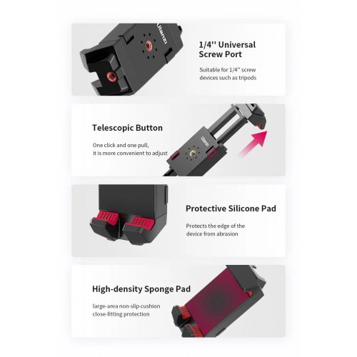 Купить Держатель для телефона и планшета Ulanzi Universal Tripod Mount For Phone and Tablet (2809 ST-29) Black - цена в Харькове, Киеве, Днепре, Одессе
в интернет-магазине Telemart фото