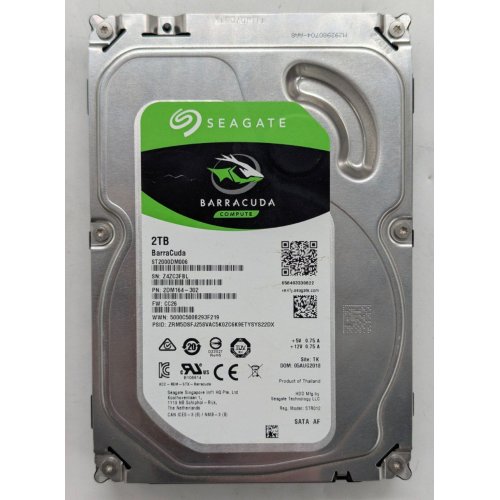 Жорсткий диск Seagate BarraCuda 2TB 64MB 7200RPM 3.5'' (ST2000DM006) (Відновлено продавцем, 762416) купити з перевіркою сумісності: огляд, характеристики, ціна у Києві, Львові, Вінниці, Хмельницькому, Івано-Франківську, Україні | інтернет-магазин TELEMART.UA фото