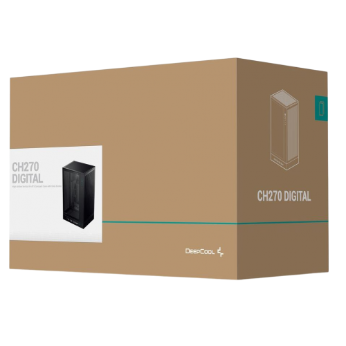 Корпус Deepcool CH270 DIGITAL Tempered Glass без БЖ (R-CH270-BKNDM0-G-1) Black купити з перевіркою сумісності: огляд, характеристики, ціна у Києві, Львові, Вінниці, Хмельницькому, Івано-Франківську, Україні | інтернет-магазин TELEMART.UA фото