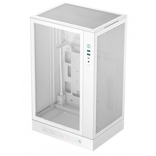 Купить Корпус Deepcool CH270 DIGITAL Tempered Glass без БП (R-CH270-WHNDM0-G-1) White с проверкой совместимости: обзор, характеристики, цена в Киеве, Днепре, Одессе, Харькове, Украине | интернет-магазин TELEMART.UA фото