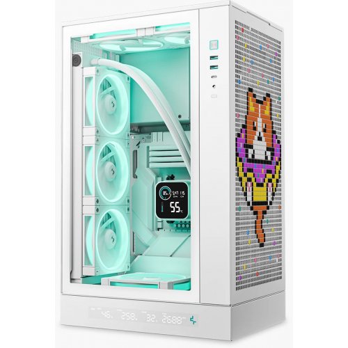 Купить Корпус Deepcool CH270 DIGITAL Tempered Glass без БП (R-CH270-WHNDM0-G-1) White с проверкой совместимости: обзор, характеристики, цена в Киеве, Днепре, Одессе, Харькове, Украине | интернет-магазин TELEMART.UA фото