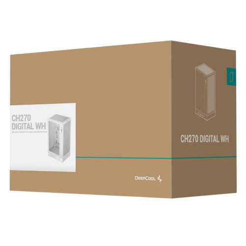 Купить Корпус Deepcool CH270 DIGITAL Tempered Glass без БП (R-CH270-WHNDM0-G-1) White с проверкой совместимости: обзор, характеристики, цена в Киеве, Днепре, Одессе, Харькове, Украине | интернет-магазин TELEMART.UA фото