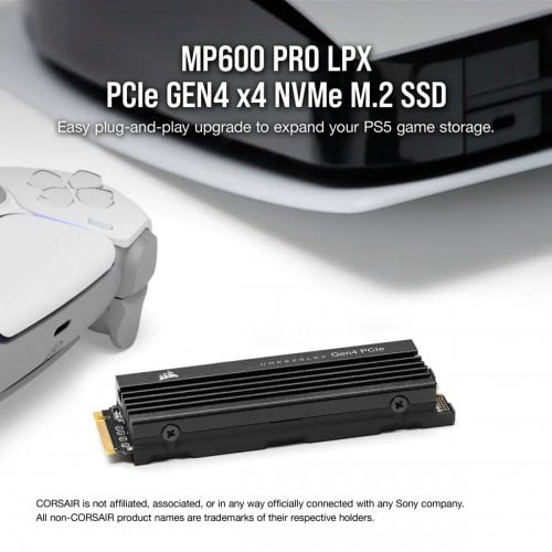 Купить SSD-диск Corsair MP600 PRO LPX 3D NAND TLC 4TB M.2 (2280 PCI-E) NVMe x4 (CSSD-F4000GBMP600PLP) с проверкой совместимости: обзор, характеристики, цена в Киеве, Днепре, Одессе, Харькове, Украине | интернет-магазин TELEMART.UA фото