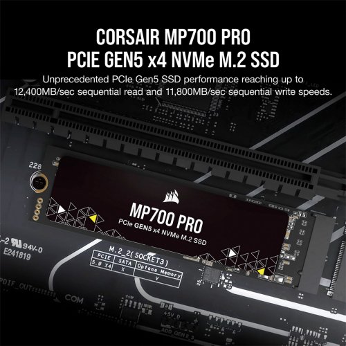 Купить SSD-диск Corsair MP700 PRO 3D NAND TLC 4TB M.2 (2280 PCI-E) NVMe x4 (CSSD-F4000GBMP700PNH) с проверкой совместимости: обзор, характеристики, цена в Киеве, Днепре, Одессе, Харькове, Украине | интернет-магазин TELEMART.UA фото