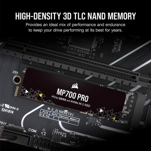 Купить SSD-диск Corsair MP700 PRO 3D NAND TLC 4TB M.2 (2280 PCI-E) NVMe x4 (CSSD-F4000GBMP700PNH) с проверкой совместимости: обзор, характеристики, цена в Киеве, Днепре, Одессе, Харькове, Украине | интернет-магазин TELEMART.UA фото