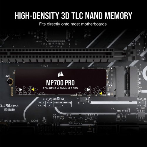 Купить SSD-диск Corsair MP700 PRO 3D NAND TLC 4TB M.2 (2280 PCI-E) NVMe x4 (CSSD-F4000GBMP700PNH) с проверкой совместимости: обзор, характеристики, цена в Киеве, Днепре, Одессе, Харькове, Украине | интернет-магазин TELEMART.UA фото