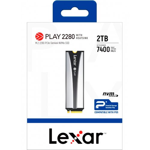 SSD-диск Lexar Play 3D NAND 2TB M.2 (2280 PCI-E) NVMe x4 (LNMPLY8002T-RNNNG) купити з перевіркою сумісності: огляд, характеристики, ціна у Києві, Львові, Вінниці, Хмельницькому, Івано-Франківську, Україні | інтернет-магазин TELEMART.UA фото