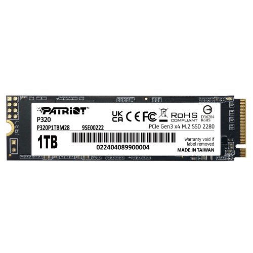SSD-диск Patriot P320 1TB M.2 (2280 PCI-E) NVMe x4 (P320P1TBM28) купити з перевіркою сумісності: огляд, характеристики, ціна у Києві, Львові, Вінниці, Хмельницькому, Івано-Франківську, Україні | інтернет-магазин TELEMART.UA фото