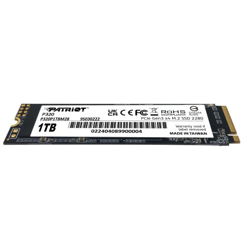 SSD-диск Patriot P320 1TB M.2 (2280 PCI-E) NVMe x4 (P320P1TBM28) купити з перевіркою сумісності: огляд, характеристики, ціна у Києві, Львові, Вінниці, Хмельницькому, Івано-Франківську, Україні | інтернет-магазин TELEMART.UA фото