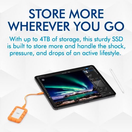 SSD-диск LaCie Rugged Mini 1TB USB (STMF1000400) купити з перевіркою сумісності: огляд, характеристики, ціна у Києві, Львові, Вінниці, Хмельницькому, Івано-Франківську, Україні | інтернет-магазин TELEMART.UA фото