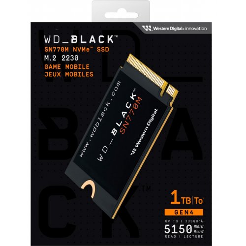 SSD-диск Western Digital Black SN770M 3D NAND TLC 1TB M.2 (2230 PCI-E) NVMe x4 (WDS100T3X0G) купити з перевіркою сумісності: огляд, характеристики, ціна у Києві, Львові, Вінниці, Хмельницькому, Івано-Франківську, Україні | інтернет-магазин TELEMART.UA фото