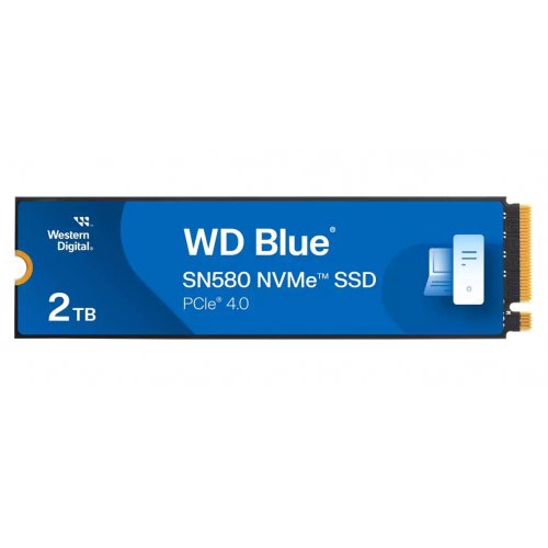 Купить SSD-диск Western Digital Blue SN580 2TB M.2 (2280 PCI-E) NVMe x4 (WDS200T3B0E) с проверкой совместимости: обзор, характеристики, цена в Киеве, Днепре, Одессе, Харькове, Украине | интернет-магазин TELEMART.UA фото