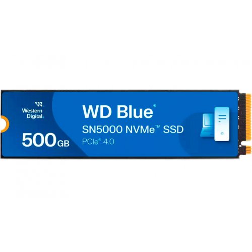 Купить SSD-диск Western Digital Blue SN5000 3D NAND TLC 500GB (2280 PCI-E) NVMe x4 (WDS500G4B0E) с проверкой совместимости: обзор, характеристики, цена в Киеве, Днепре, Одессе, Харькове, Украине | интернет-магазин TELEMART.UA фото