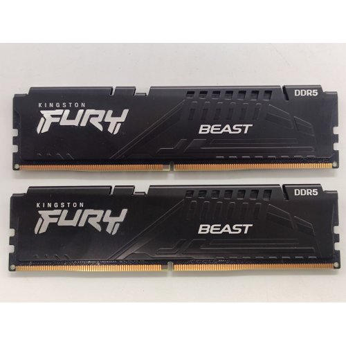 Озп Kingston DDR5 32GB (2x16GB) 6000Mhz FURY Beast Black (KF560C30BBK2-32) (Відновлено продавцем, 762660) купити з перевіркою сумісності: огляд, характеристики, ціна у Києві, Львові, Вінниці, Хмельницькому, Івано-Франківську, Україні | інтернет-магазин TELEMART.UA фото