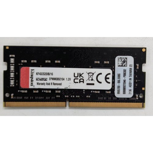 Озп Kingston SODIMM DDR4 16GB 3200Mhz FURY Impact Black (KF432S20IB/16) (Відновлено продавцем, 762669) купити з перевіркою сумісності: огляд, характеристики, ціна у Києві, Львові, Вінниці, Хмельницькому, Івано-Франківську, Україні | інтернет-магазин TELEMART.UA фото