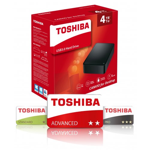 Купить Внешний HDD Toshiba Canvio for Desktop 4TB (HDWC340EK3JA) Black - цена в Харькове, Киеве, Днепре, Одессе
в интернет-магазине Telemart фото