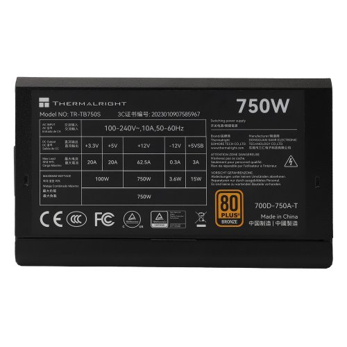Купить Блок питания Thermalright TB-750S 750W (TR-TB750S) Black с проверкой совместимости: обзор, характеристики, цена в Киеве, Днепре, Одессе, Харькове, Украине | интернет-магазин TELEMART.UA фото