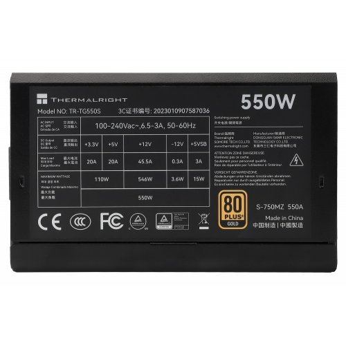 Купить Блок питания Thermalright TG-550S 550W (TR-TG550S) Black с проверкой совместимости: обзор, характеристики, цена в Киеве, Днепре, Одессе, Харькове, Украине | интернет-магазин TELEMART.UA фото