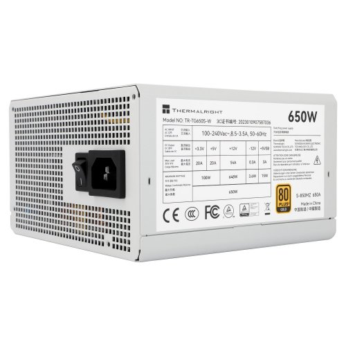 Блок живлення Thermalright TG-650S 650W (TR-TG650S-W) White купити з перевіркою сумісності: огляд, характеристики, ціна у Києві, Львові, Вінниці, Хмельницькому, Івано-Франківську, Україні | інтернет-магазин TELEMART.UA фото