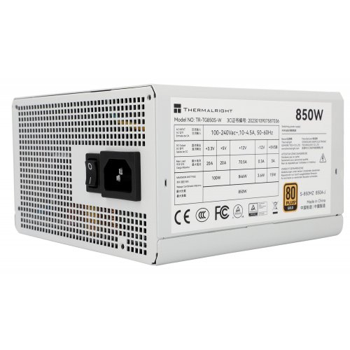 Купить Блок питания Thermalright TG-850S 850W (TR-TG850S-W) White с проверкой совместимости: обзор, характеристики, цена в Киеве, Днепре, Одессе, Харькове, Украине | интернет-магазин TELEMART.UA фото