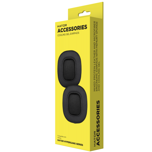 Купити Амбушюри HATOR Microfiber + Protein + Memory sponge + Cooling Gel к HATOR Hypergang 2pcs (ACC-109) Black - ціна в Києві, Львові, Вінниці, Хмельницькому, Франківську, Україні | інтернет-магазин TELEMART.UA фото