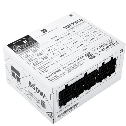 Купить Блок питания Thermalright TGFX-850 850W (TR-TGFX 850W) White с проверкой совместимости: обзор, характеристики, цена в Киеве, Днепре, Одессе, Харькове, Украине | интернет-магазин TELEMART.UA фото