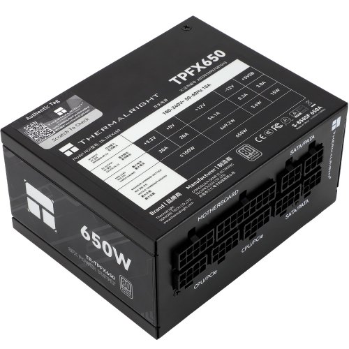Блок живлення Thermalright TPFX-650 650W (TR-TPFX 650) Black купити з перевіркою сумісності: огляд, характеристики, ціна у Києві, Львові, Вінниці, Хмельницькому, Івано-Франківську, Україні | інтернет-магазин TELEMART.UA фото