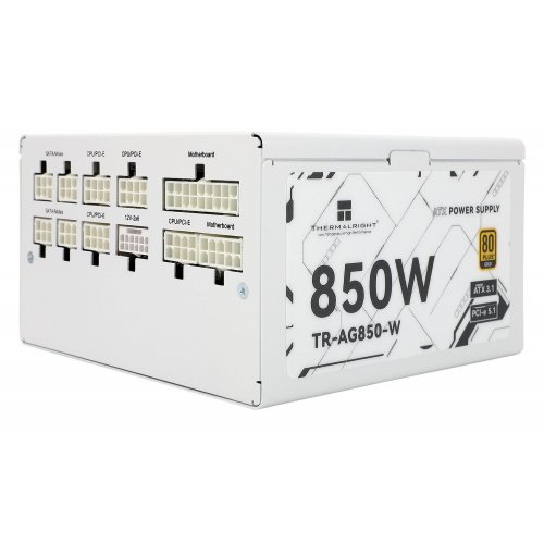 Купить Блок питания Thermalright AG-850 850W (TR-AG 850-W) White с проверкой совместимости: обзор, характеристики, цена в Киеве, Днепре, Одессе, Харькове, Украине | интернет-магазин TELEMART.UA фото