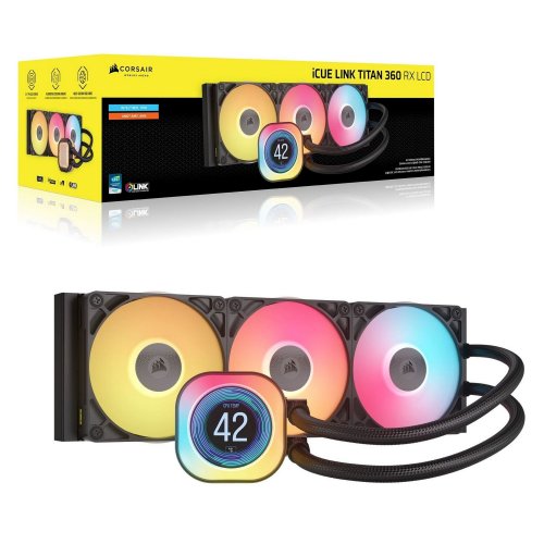 Купить Уценка готовая сво Corsair iCUE LINK TITAN 360 RX LCD (CW-9061023-WW) Black (Следы установки, 762817) с проверкой совместимости: обзор, характеристики, цена в Киеве, Днепре, Одессе, Харькове, Украине | интернет-магазин TELEMART.UA фото