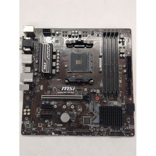 Материнська плата MSI B450M PRO-VDH MAX (sAM4, AMD B450) (Відновлено продавцем, 762909) купити з перевіркою сумісності: огляд, характеристики, ціна у Києві, Львові, Вінниці, Хмельницькому, Івано-Франківську, Україні | інтернет-магазин TELEMART.UA фото