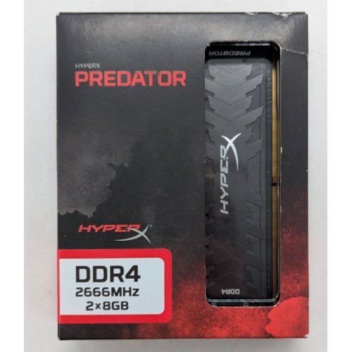 Купить Озу HyperX DDR4 16GB (2x8GB) 2666Mhz Predator (HX426C13PB3K2/16) (Восстановлено продавцом, 763038) с проверкой совместимости: обзор, характеристики, цена в Киеве, Днепре, Одессе, Харькове, Украине | интернет-магазин TELEMART.UA фото
