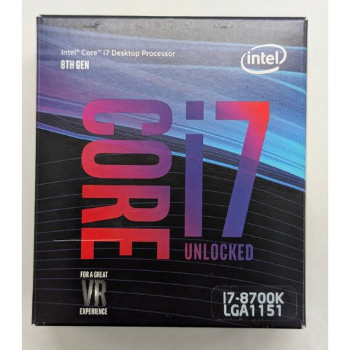 Процесор Intel Core i7-8700K 3.7(4.7)GHz 12MB s1151 Box (BX80684I78700K) (Відновлено продавцем, 763039) купити з перевіркою сумісності: огляд, характеристики, ціна у Києві, Львові, Вінниці, Хмельницькому, Івано-Франківську, Україні | інтернет-магазин TELEMART.UA фото