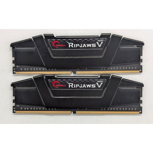 Купить Озу G.Skill DDR4 16GB (2x8GB) 3200Mhz Ripjaws V (F4-3200C14D-16GVK) Black (Восстановлено продавцом, 763118) с проверкой совместимости: обзор, характеристики, цена в Киеве, Днепре, Одессе, Харькове, Украине | интернет-магазин TELEMART.UA фото