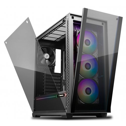 Корпус Deepcool MATREXX 70 ADD-RGB 3F Tempered Glass без БЖ (DP-ATX-MATREXX70-BKG0P-3F) Black (Відновлено продавцем, 763291) купити з перевіркою сумісності: огляд, характеристики, ціна у Києві, Львові, Вінниці, Хмельницькому, Івано-Франківську, Україні | інтернет-магазин TELEMART.UA фото