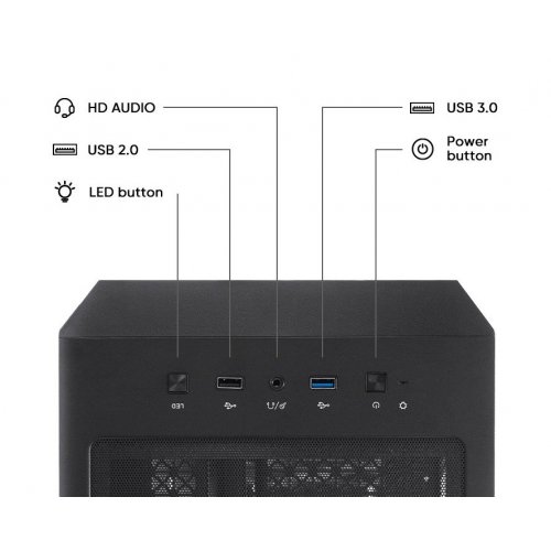 Корпус 1stPlayer AY7-BK-4F1 без БЖ Black (Відновлено продавцем, 763295) купити з перевіркою сумісності: огляд, характеристики, ціна у Києві, Львові, Вінниці, Хмельницькому, Івано-Франківську, Україні | інтернет-магазин TELEMART.UA фото