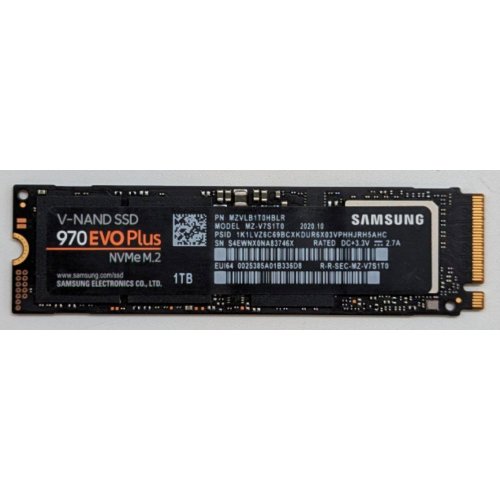 Купить Ssd-диск Samsung 970 Evo Plus V-NAND MLC 1TB M.2 (2280 PCI-E) (MZ-V7S1T0BW) (Восстановлено продавцом, 763300) с проверкой совместимости: обзор, характеристики, цена в Киеве, Днепре, Одессе, Харькове, Украине | интернет-магазин TELEMART.UA фото