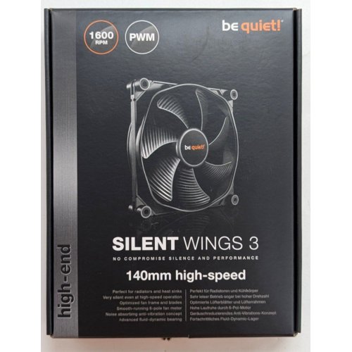 Кулер для корпуса Be Quiet! SilentWings 3 140mm PWM High-speed (BL071) (Відновлено продавцем, 763309) купити з перевіркою сумісності: огляд, характеристики, ціна у Києві, Львові, Вінниці, Хмельницькому, Івано-Франківську, Україні | інтернет-магазин TELEMART.UA фото