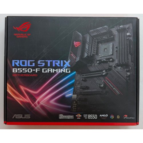 Материнська плата Asus ROG STRIX B550-F GAMING (sAM4, AMD B550) (Відновлено продавцем, 763350) купити з перевіркою сумісності: огляд, характеристики, ціна у Києві, Львові, Вінниці, Хмельницькому, Івано-Франківську, Україні | інтернет-магазин TELEMART.UA фото