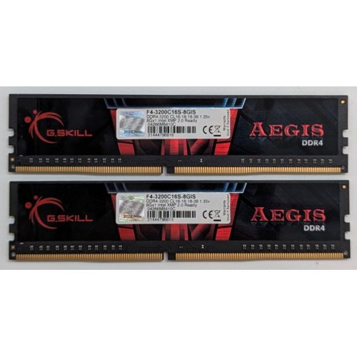 Озп G.Skill DDR4 16GB (2x8GB) 3200Mhz Aegis (F4-3200C16D-16GIS) (Відновлено продавцем, 763394) купити з перевіркою сумісності: огляд, характеристики, ціна у Києві, Львові, Вінниці, Хмельницькому, Івано-Франківську, Україні | інтернет-магазин TELEMART.UA фото