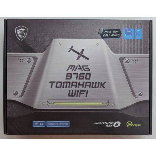 Материнська плата MSI MAG B760 TOMAHAWK WIFI (s1700, Intel B760) (Відновлено продавцем, 763406) купити з перевіркою сумісності: огляд, характеристики, ціна у Києві, Львові, Вінниці, Хмельницькому, Івано-Франківську, Україні | інтернет-магазин TELEMART.UA фото