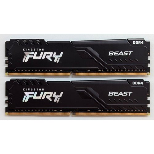 Озп Kingston DDR4 32GB (2x16GB) 3200Mhz FURY Beast Black (KF432C16BB1K2/32) (Відновлено продавцем, 763434) купити з перевіркою сумісності: огляд, характеристики, ціна у Києві, Львові, Вінниці, Хмельницькому, Івано-Франківську, Україні | інтернет-магазин TELEMART.UA фото