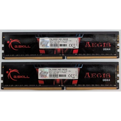 Озп G.Skill DDR4 16GB (2x8GB) 3200Mhz Aegis (F4-3200C16D-16GIS) (Відновлено продавцем, 763596) купити з перевіркою сумісності: огляд, характеристики, ціна у Києві, Львові, Вінниці, Хмельницькому, Івано-Франківську, Україні | інтернет-магазин TELEMART.UA фото