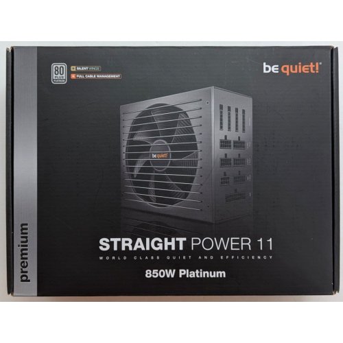 Купить Блок питания Be Quiet! Straight Power 11 Platinum 850W (BN308) (Восстановлено продавцом, 763633) с проверкой совместимости: обзор, характеристики, цена в Киеве, Днепре, Одессе, Харькове, Украине | интернет-магазин TELEMART.UA фото