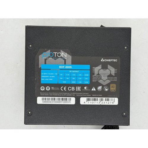 Блок живлення CHIEFTEC Proton 600W (BDF-600S) (Відновлено продавцем, 763675) купити з перевіркою сумісності: огляд, характеристики, ціна у Києві, Львові, Вінниці, Хмельницькому, Івано-Франківську, Україні | інтернет-магазин TELEMART.UA фото