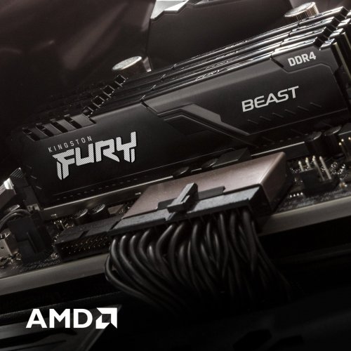 Купить Уценка озу Kingston DDR4 32GB (2x16GB) 3200Mhz FURY Beast Black (KF432C16BB1K2/32) (Вскрыта  упаковка, 763763) с проверкой совместимости: обзор, характеристики, цена в Киеве, Днепре, Одессе, Харькове, Украине | интернет-магазин TELEMART.UA фото