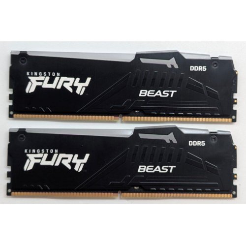 Озп Kingston DDR5 16GB (2x8GB) 5600MHz FURY Beast RGB Black (KF556C40BBAK2-16) (Відновлено продавцем, 763765) купити з перевіркою сумісності: огляд, характеристики, ціна у Києві, Львові, Вінниці, Хмельницькому, Івано-Франківську, Україні | інтернет-магазин TELEMART.UA фото