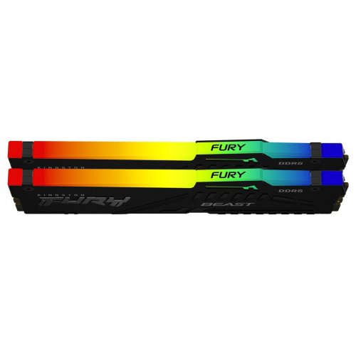 Купить Уценка озу Kingston DDR5 32GB (2x16GB) 6000Mhz FURY Beast RGB Black (KF560C30BBEAK2-32) (Вскрыта  упаковка, 763773) с проверкой совместимости: обзор, характеристики, цена в Киеве, Днепре, Одессе, Харькове, Украине | интернет-магазин TELEMART.UA фото