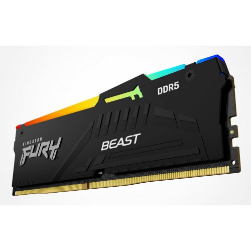 Купить Уценка озу Kingston DDR5 32GB (2x16GB) 6000Mhz FURY Beast RGB Black (KF560C30BBEAK2-32) (Вскрыта  упаковка, 763773) с проверкой совместимости: обзор, характеристики, цена в Киеве, Днепре, Одессе, Харькове, Украине | интернет-магазин TELEMART.UA фото