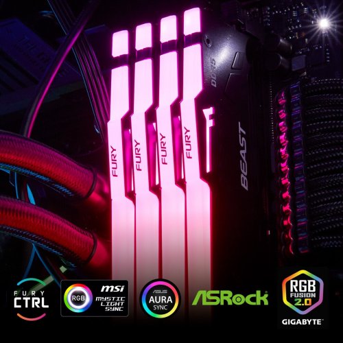 Купить Уценка озу Kingston DDR5 32GB (2x16GB) 6000Mhz FURY Beast RGB Black (KF560C30BBEAK2-32) (Вскрыта  упаковка, 763773) с проверкой совместимости: обзор, характеристики, цена в Киеве, Днепре, Одессе, Харькове, Украине | интернет-магазин TELEMART.UA фото